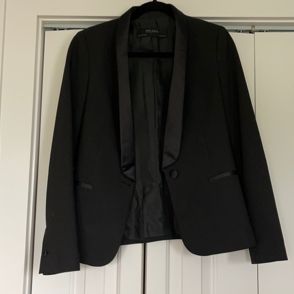Zara Basic Collection Black Tuxedo Blazer